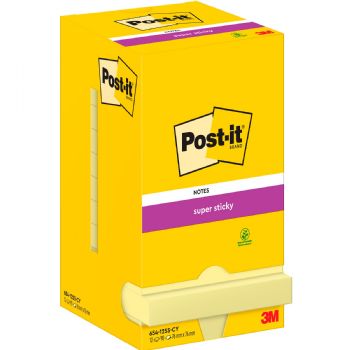 Post-it Super Sticky notesblok 76x76mm gul 12 blk