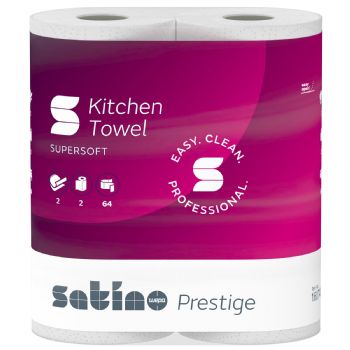 Satino Prestige køkkenrulle 2-lags 23cmx14m hvid 32rl