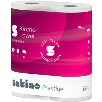 Satino Prestige køkkenrulle 2-lags 23cmx14m hvid 32rl