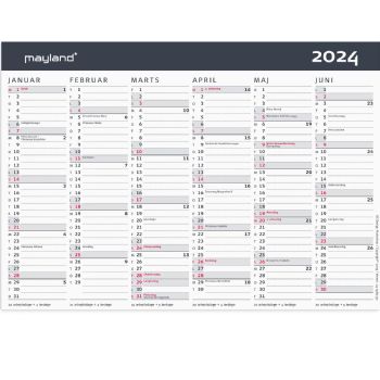 Mayland 2024 24058050 moderne vægkalender A5 15x21cm