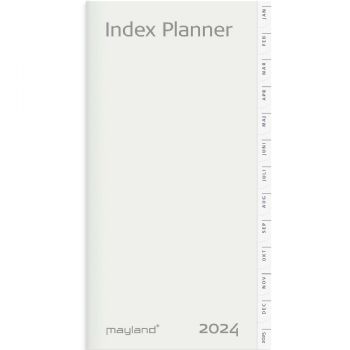 Mayland 2024 24095200 indexkalender refill 17x8,8cm hvid