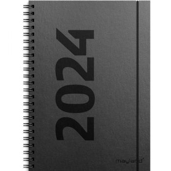 Mayland 2024 24200500 ugekalender A5 21,5x16cm sort