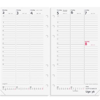 Mayland 2024 24275000 systemkalender refill 16,8x9,5cm hvid