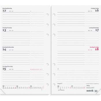 Mayland 2024 24276500 systemkalender refill 16,8x9,5cm hvid