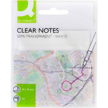 Q-Connect semitransparente notes 76x76mm hvid