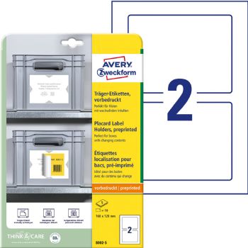 Avery Placard etiketholdere 120x160mm hvid