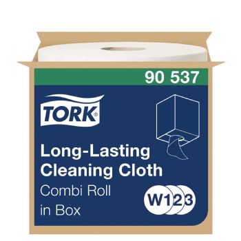 Tork 90537 Alt-i-en aftørringsklud 31,5cmx114m 1lags W1 hvid