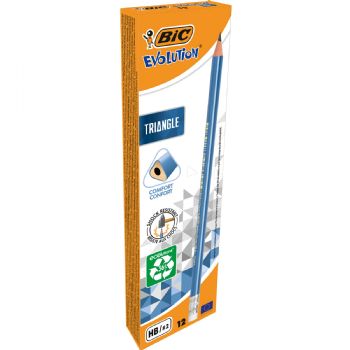 BIC Evolution blyanter m/viskelæder HB blå 12stk