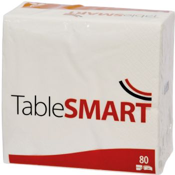 TableSMART frokostservietter 33x33cm 3lag hvid 80stk