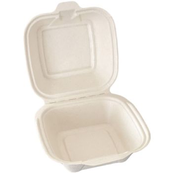 WhiteLabel Bagasse burgerboks 150x150x80mm 50stk