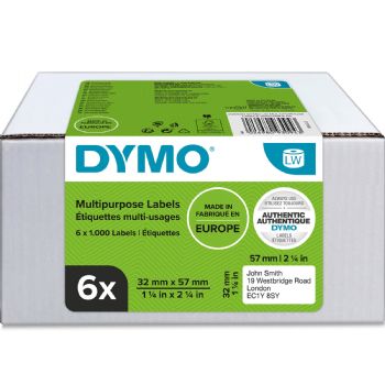 Dymo multietiketter 32x57mm hvid 6rl