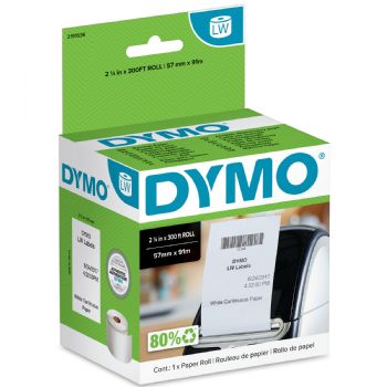 Dymo endeløs papirrulle 57mmx91m hvid