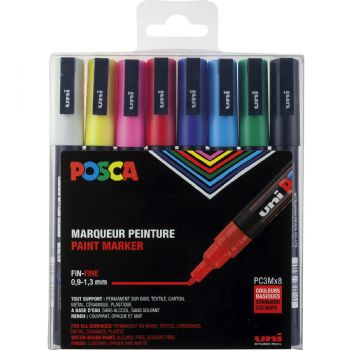 Uni Posca 3M paintmarker 0,9-1,3mm 8stk