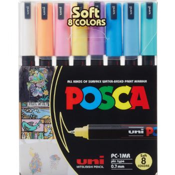 Uni Posca 1MR paintmarker 0,7mm pastel 8stk