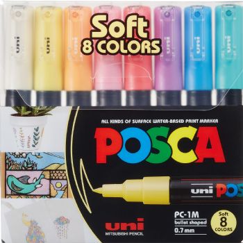 Uni Posca PC-1MC paintmarker 0,7-1mm pastel 8stk