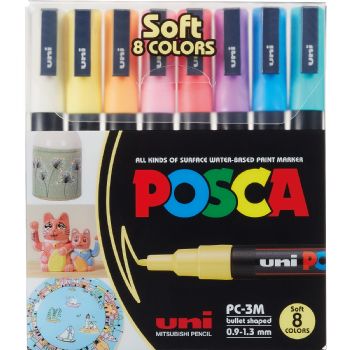 Uni Posca PC-3M paintmarker 0,9-1,3mm pastel 8stk