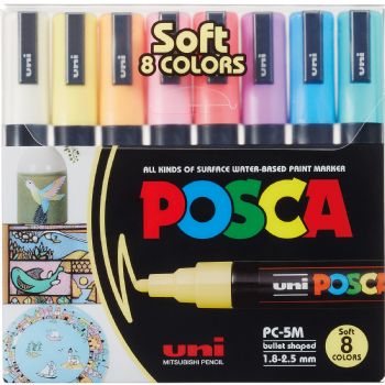 Uni Posca PC-5M paintmarker 1,8-2,5mm pastel 8stk