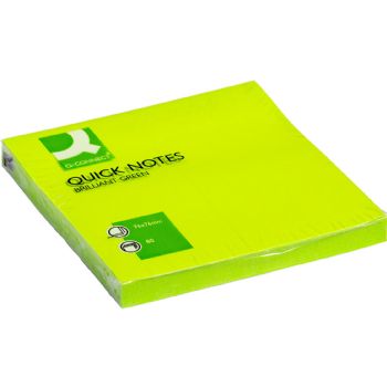 Q-connect Quick Notes 76x76mm pk. m/6 blokke neongrøn