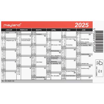 Mayland 2025 25052000 mini lommekalender 7x10,5cm