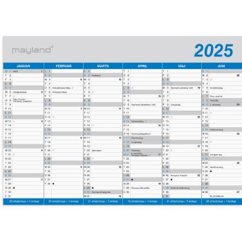 Mayland 2025 25058000 klassisk vægkalender A5 15x21cm