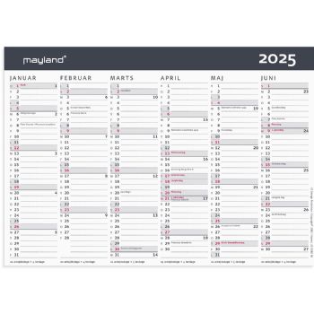 Mayland 2025 25058050 moderne vægkalender A5 15x21cm