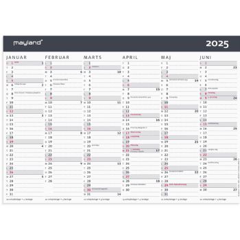 Mayland 2025 25059050 moderne vægkalender A4 21x29,6cm