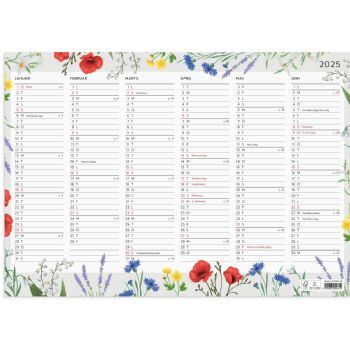 Mayland 2025 25059610 blomster vægkalender A3 29,6x42cm