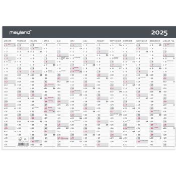 Mayland 2025 25063300 moderne vægkalender 1x13mdr. A3 29,6x42cm