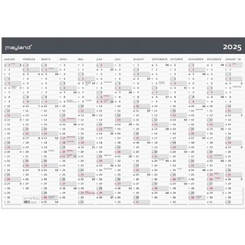 Mayland 2025 25064300 moderne vægkalender 1x13mdr. 70x100cm