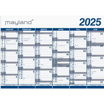 Mayland 2025 25065400 2x6mdr. vægkalender 70x100cm