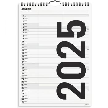 Mayland 2025 25066510 2 kolonner vægkalender A4 21x29,7cm