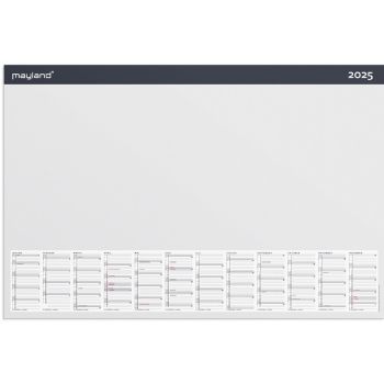 Mayland 2025 25137000 skriveunderlag m/årskalender 40x60cm hvid