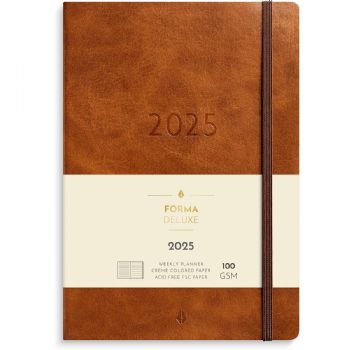 Burde 2025 25200630 Forma Deluxe ugekalender A5 21x14,9cm brun