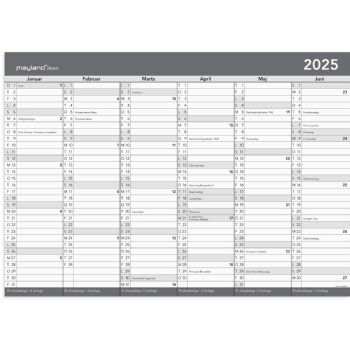 Mayland 2025 25268800 kontorkalender A2 42x60cm grå