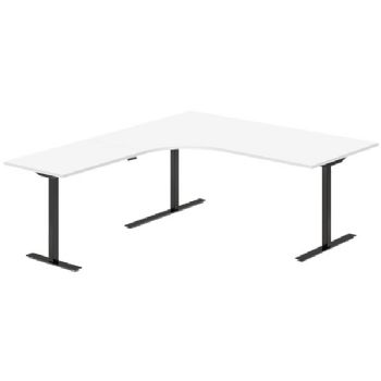 Hæve-sænkebord DNA, Hvid 1800x2000 mm Venstre 3-ben/Sort