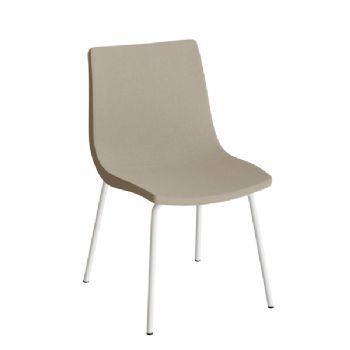 Stol Colt 10011 Beige tekstil, hvidt stel