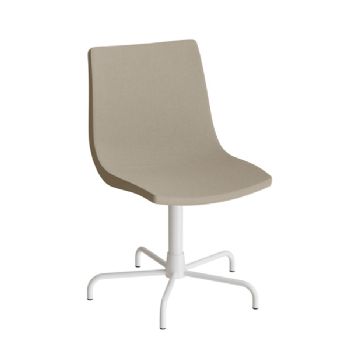 Stol Colt 10013 Drejeligt undestel, Beige tekstil, hvidt stel