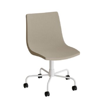 Stol Colt 10015 Drejeligt undestel med hjul, beige tekstil, hvidt stel