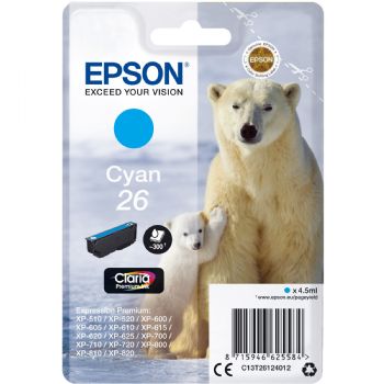 Epson Blæk C13T26124010 Cyan