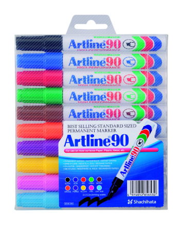 Marker Artline 90 10-sæt assorterede farver