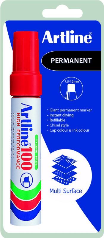 Marker Artline 100 rød 1-Blister