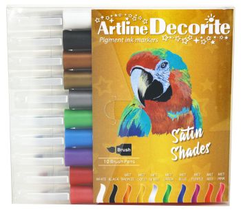 Artline Decorite brush metallic 10-sæt