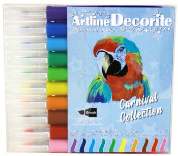 Artline Decorite brush pastel 10-sæt