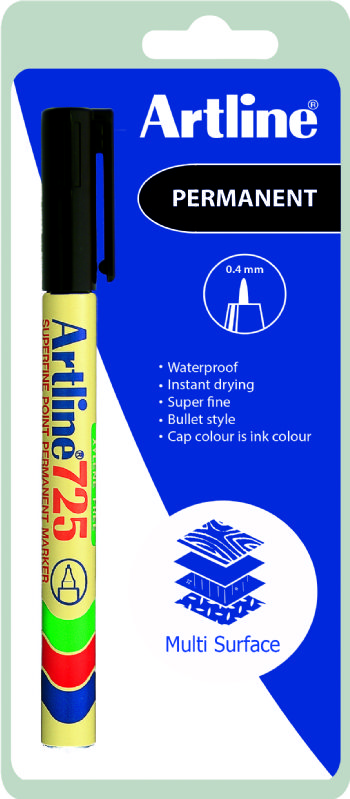 Marker Artline 725 Superfine 0.4 sort 1/Blister