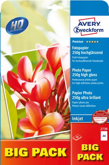 A4 Avery fotopapir glossy 250g inkjet (40)