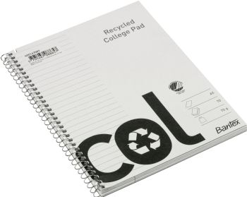 Bantex col collgege pad recycled A5+ ruled