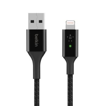 Smart LED USB-A to Lightning Cable, Black