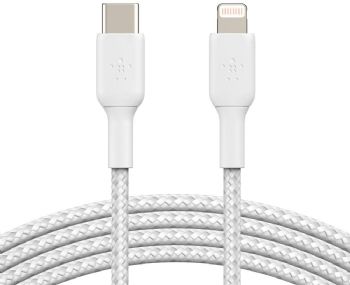 Belkin USB-C to Lightning Braided, White (1m)