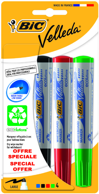 BIC Velleda whiteboardpen 1701 (4 farver)