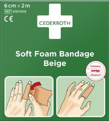 Soft Foam Bandage Beige 6cm x 2m